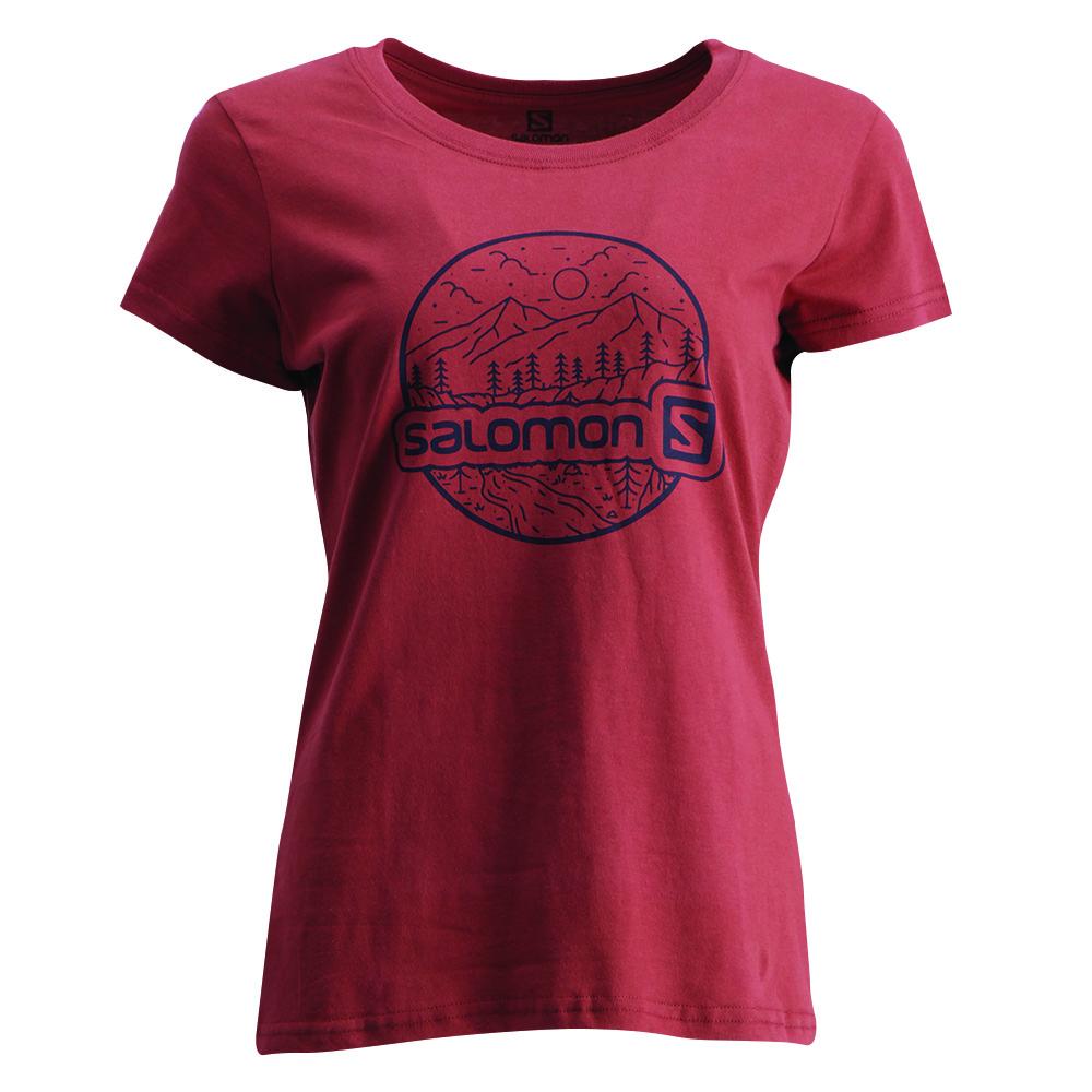 Salomon Singapore Womens T-shirts - MORNING DEW SS W Fuchsia | 18320-AFTN